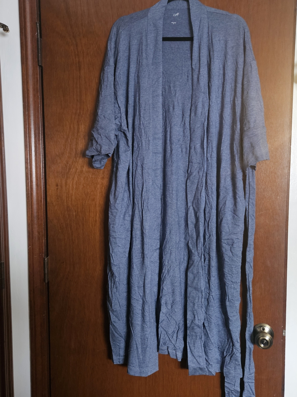 J. Jill Long Open-Front Cardigan in Slate Blue